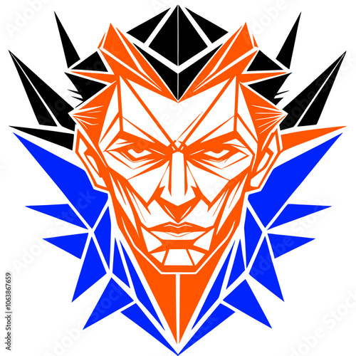 An abstract face with sharp angular features Vector Design and illustration