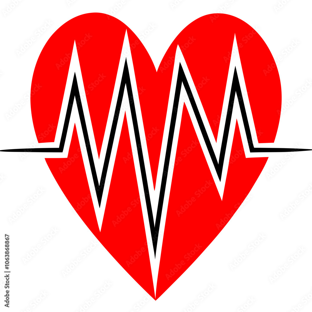 heart and heartbeat clean abstract heartbeat heart beat on ecg Vector Design and illustration heart and heartbeat clean abstract heartbeat heart beat on ecg Vector Design and illustration