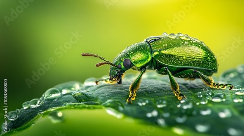 Wallpaper Mural bug on a leaf Torontodigital.ca