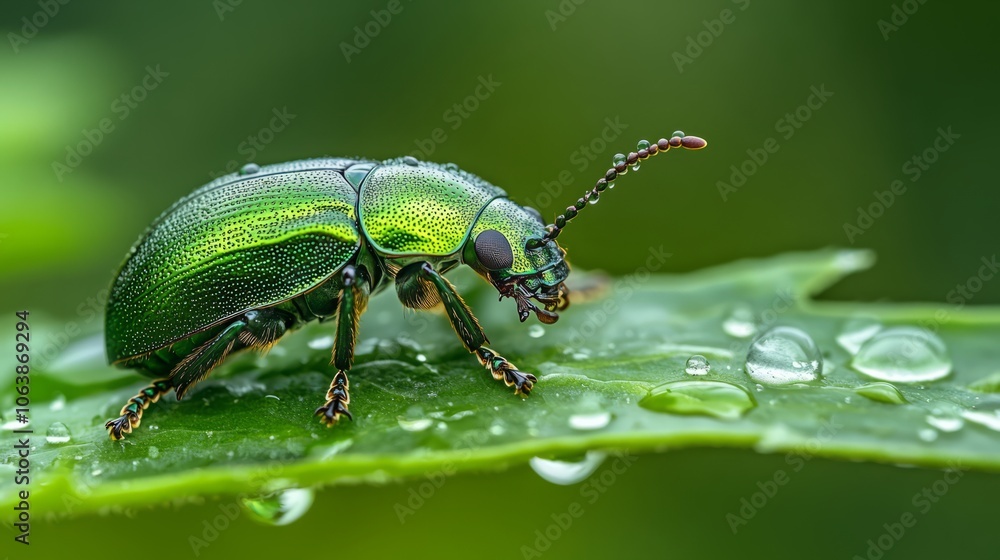Naklejka premium bug on a leaf