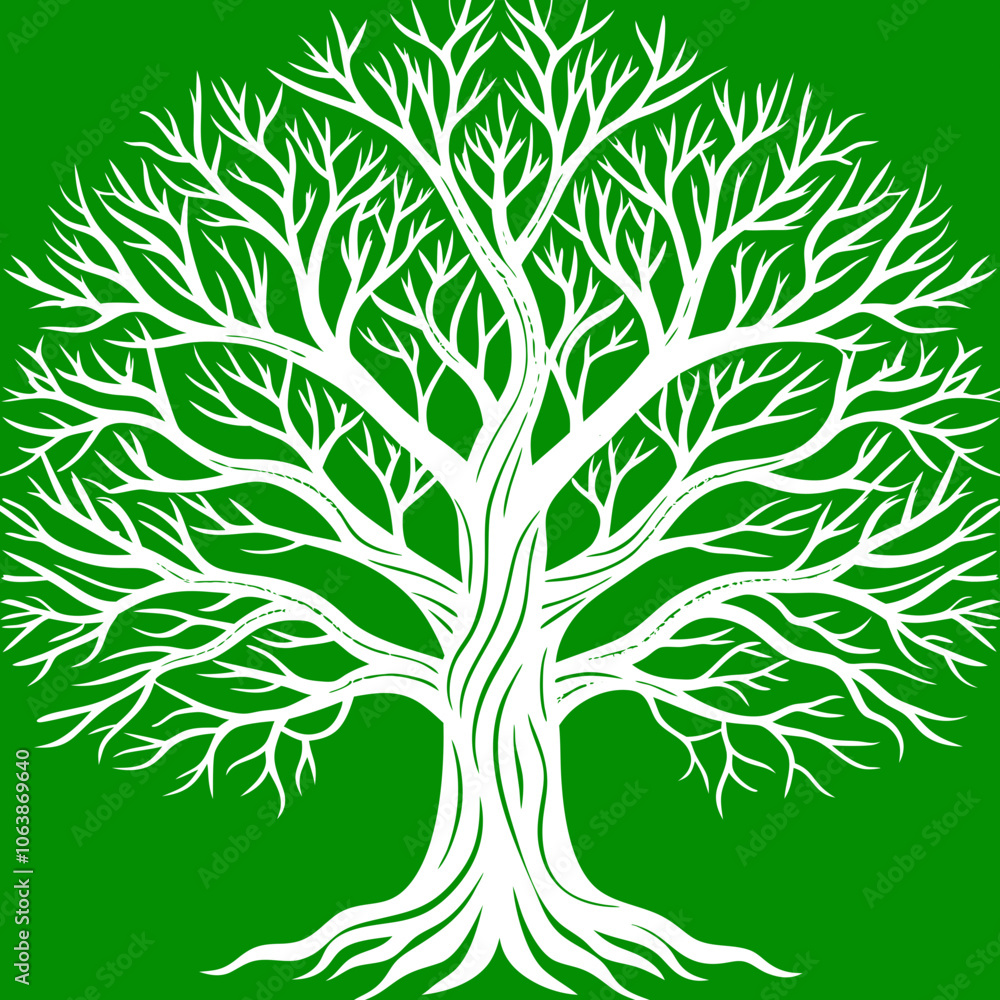 Obraz premium tree silhouette detailed tree branches Vector Design and illustration