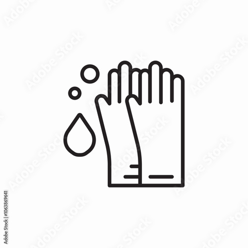 cleaning gloves icon sign vector