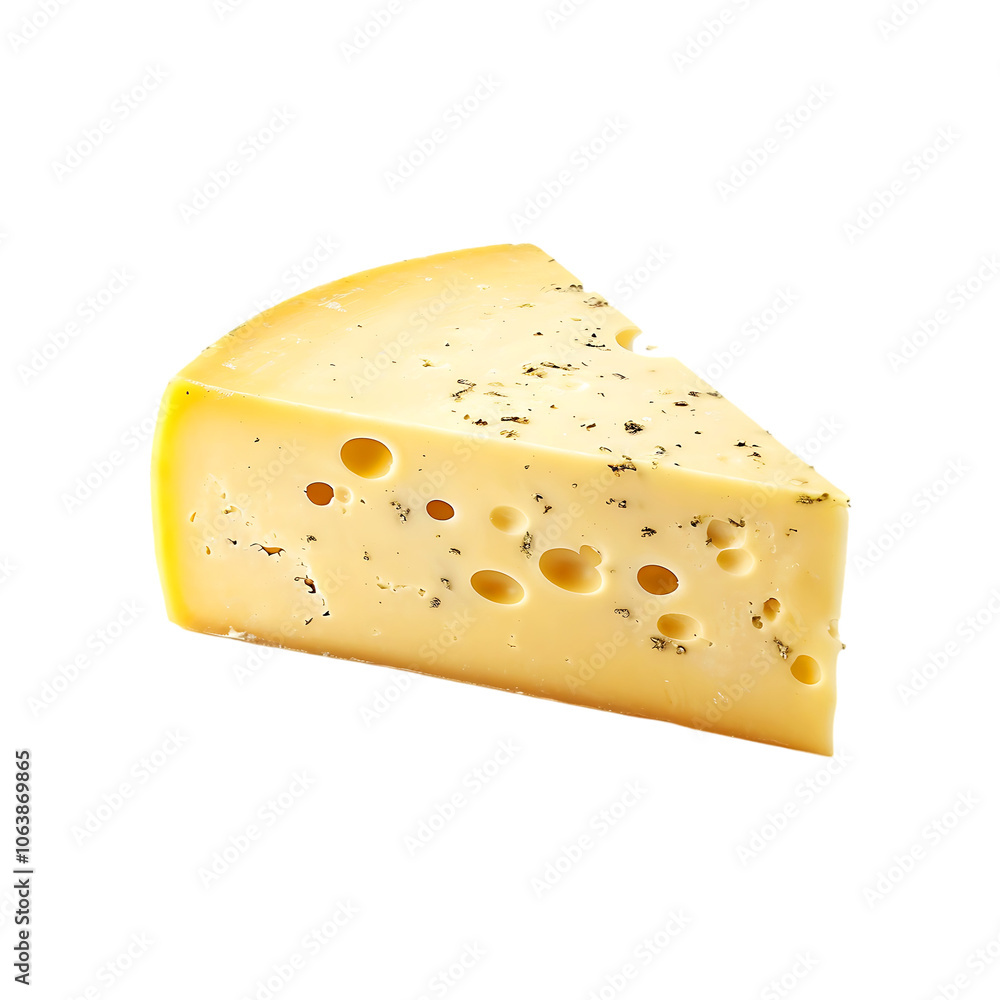 Fresh cheese slice isolated on a transparent background by AI generative. Fresh cheese slice isolated on a transparent background by AI generative.