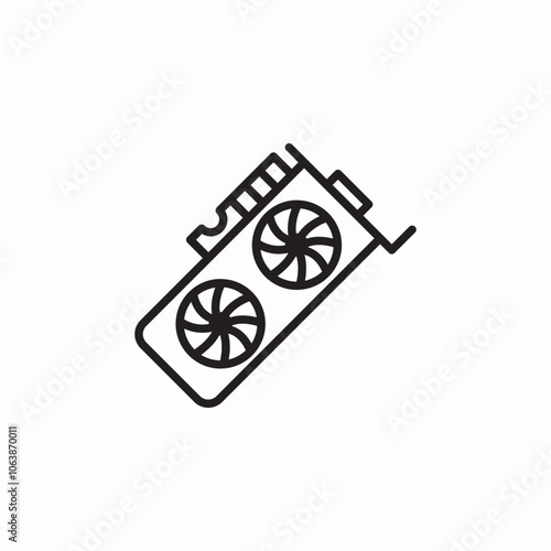 gpu graphics card icon sign vector