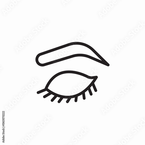 makeup closed eye icon sign vector