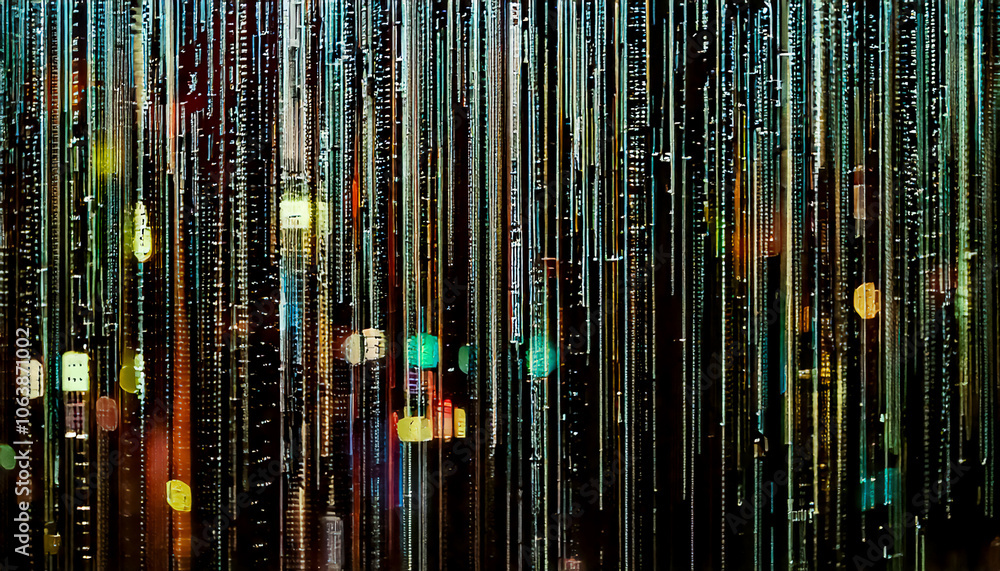 Abstract texture of data flow visualization, like digital rain Abstract texture of data flow visualization, like digital rain