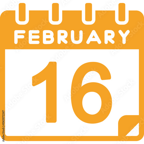 16 February Vector Icon Design