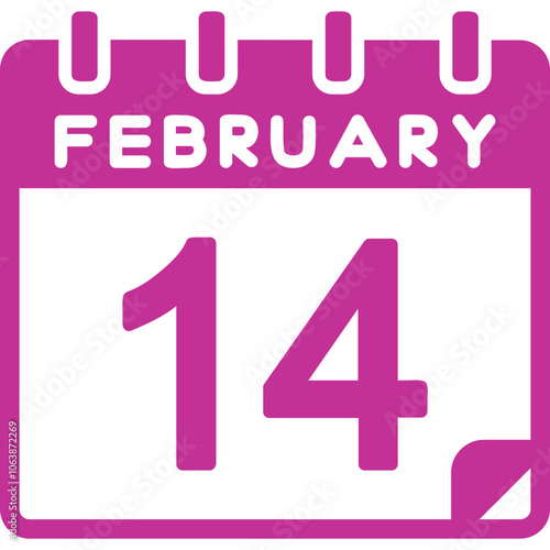 14 February Vector Icon Design