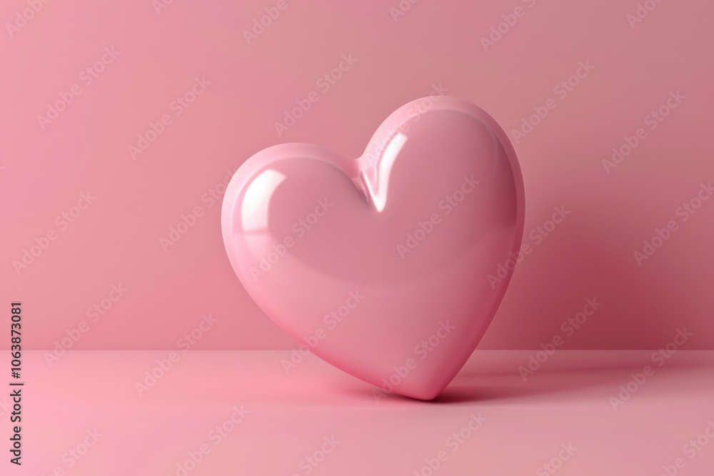 Shiny pink heart shape on a soft pink background. Shiny pink heart shape on a soft pink background.