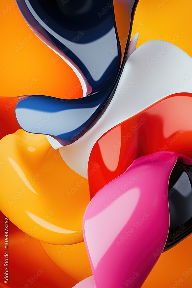 Abstract swirls in vibrant orange, blue, white, and pink hues. Abstract swirls in vibrant orange, blue, white, and pink hues.