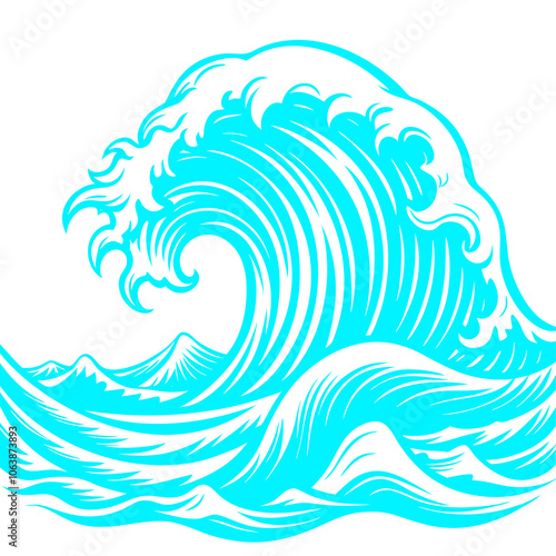 high quality editable stylized waves crashing capturing the essence wave background wave illustration Vector Design and illustration