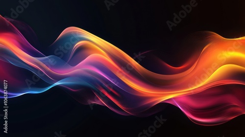 Abstract Flowing Waves of Color