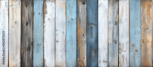 Wallpaper Mural A captivating display of weathered wooden planks in blue and white, perfect for backgrounds or rustic design. Torontodigital.ca