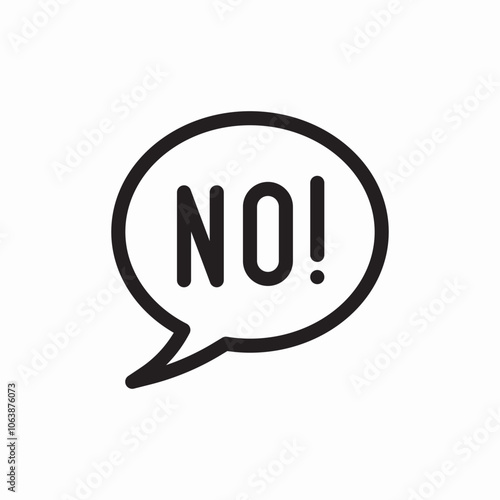 speech bubble no icon sign vector