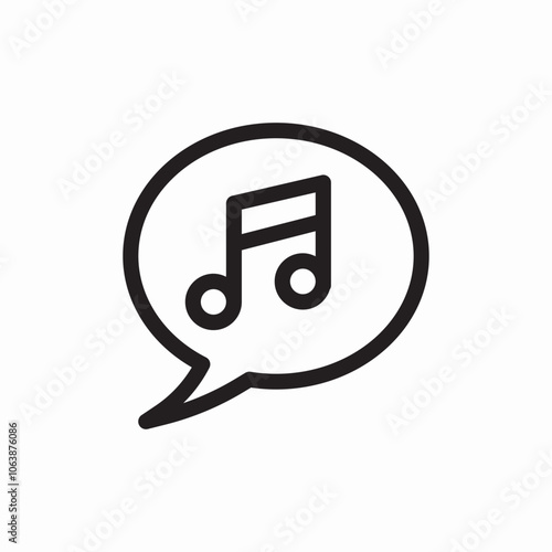 speech bubble music icon sign vector