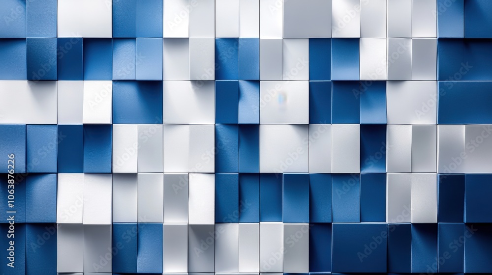 Abstract geometric design in varying shades of blue and white, showcasing depth and dimension with sharp lines. Abstract geometric design in varying shades of blue and white, showcasing depth and dimension with sharp lines.