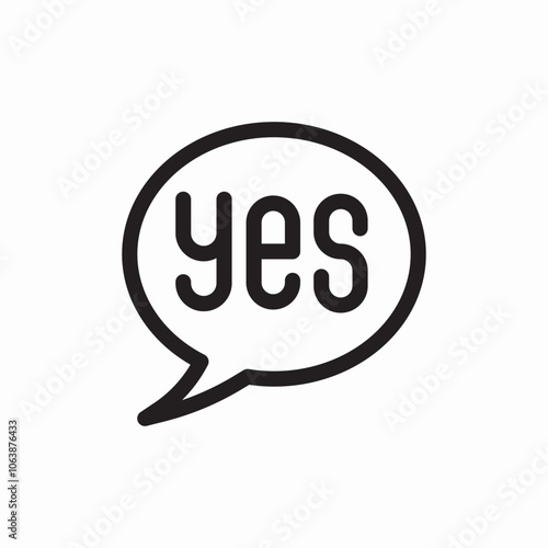 speech bubble yes icon sign vector