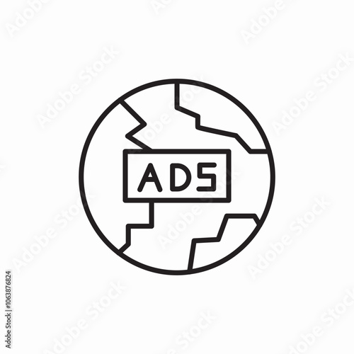 world wide ads icon sign vector