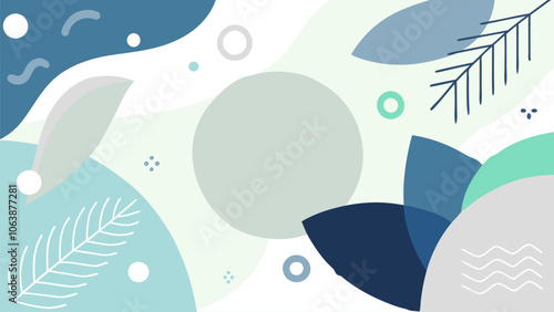 Pastel colors and organic shapes blend seamlessly with delicate floral motifs, creating a visually appealing abstract background ideal for modern design projects
