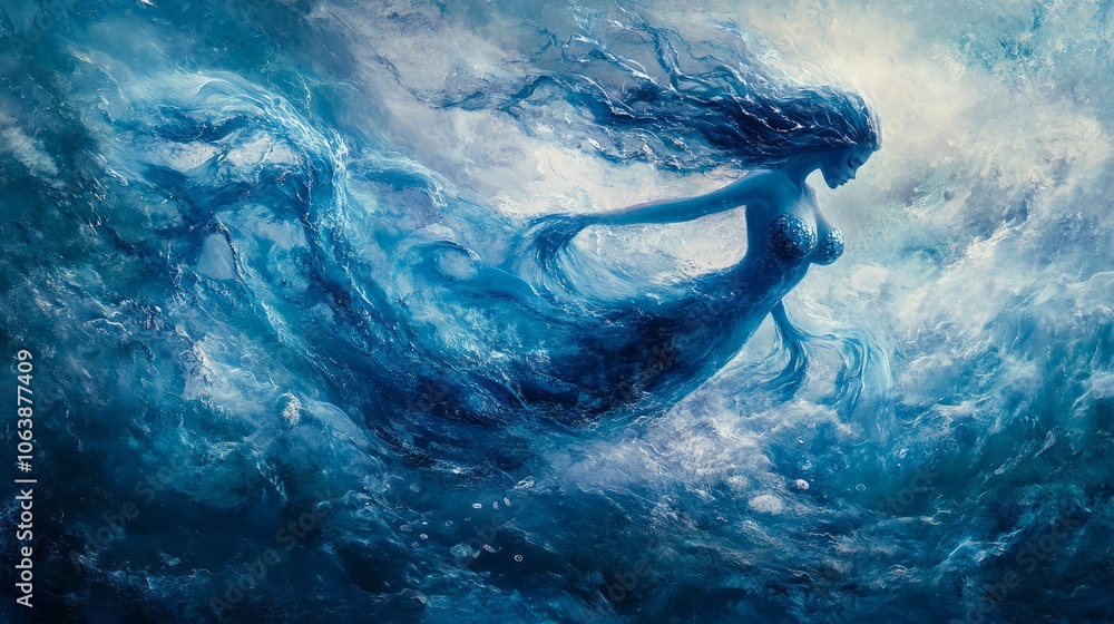 Fototapeta premium abstract background with mermaid