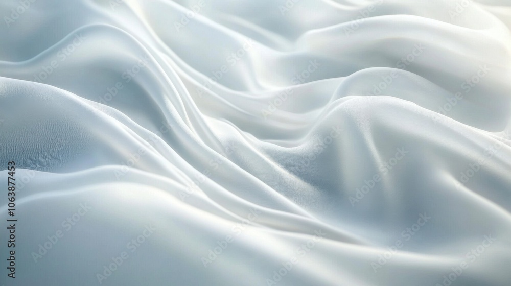 Elegant white fabric draping, creating a soft and smooth texture for a serene and modern feel. Elegant white fabric draping, creating a soft and smooth texture for a serene and modern feel.
