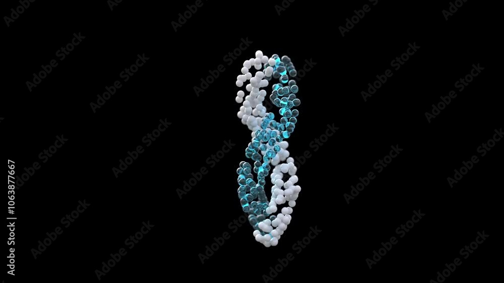two twisted molecular chains, seamless looping two twisted molecular chains, seamless looping