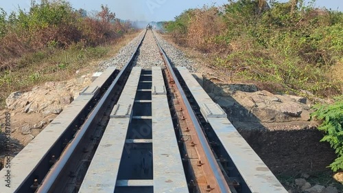 Riding the Bamboo Railway,a passenger’s eye view,through rural Cambodia,Battambang Province,Cambodia,Southeast Asia.
