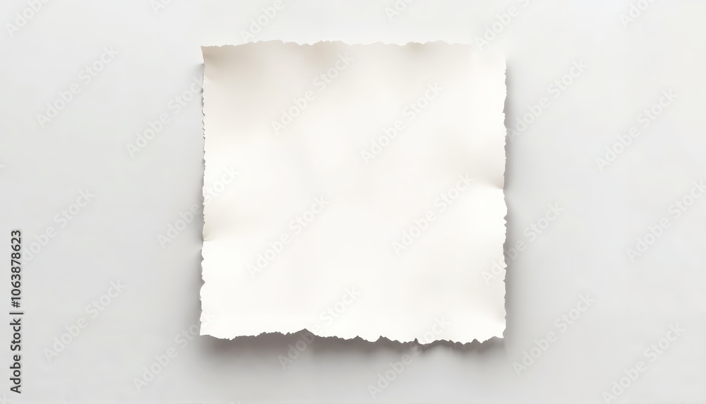Torn blank piece of paper on a light background with copy space for text or design Torn blank piece of paper on a light background with copy space for text or design