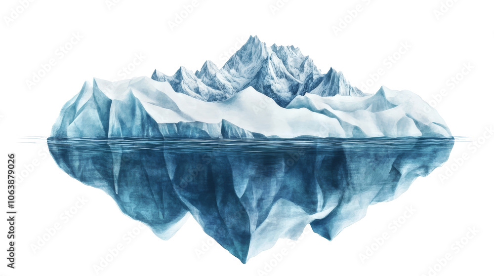 Obraz premium Iceberg Mountain Peak Reflection.