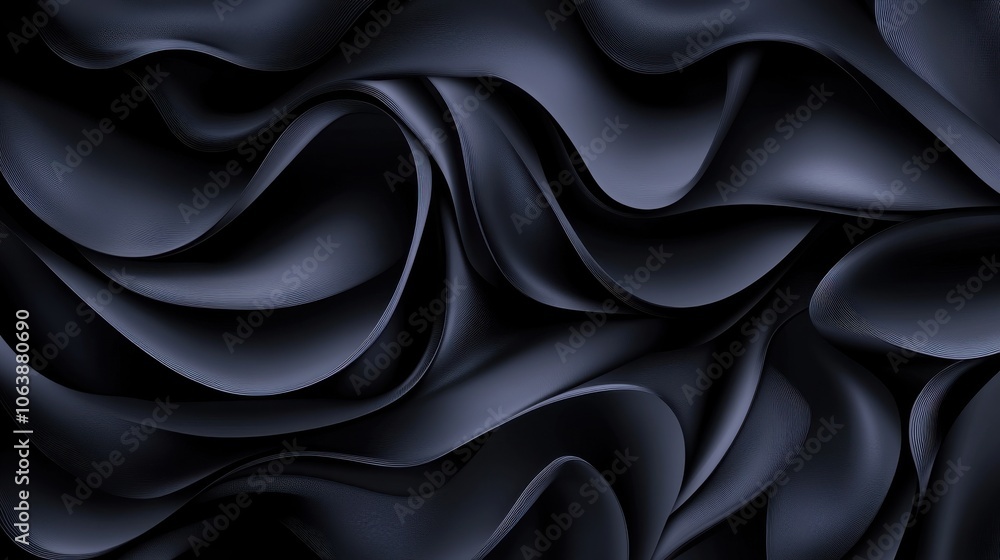 Fototapeta premium Abstract dark pattern with layered curves creating a sense of depth and tranquility.