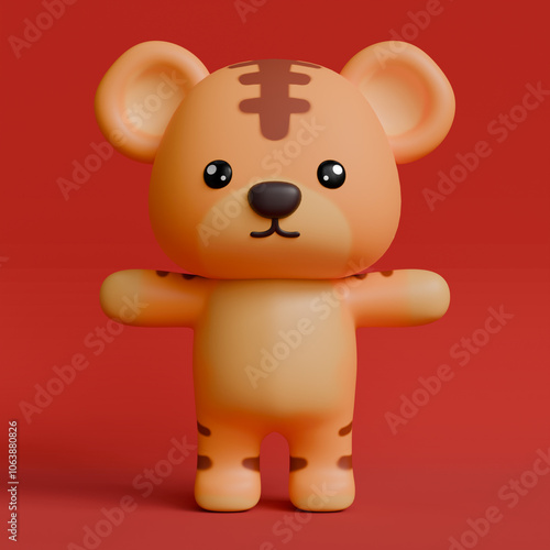 12 Chinese Zodiac Sign, Animals 3D Rendered, Year of the Tiger