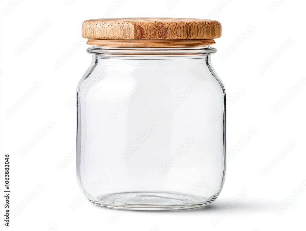 Transparent Glass Jar with Bamboo Lid Perfect for Storage and Organization in Your Home or Kitchen Transparent Glass Jar with Bamboo Lid Perfect for Storage and Organization in Your Home or Kitchen