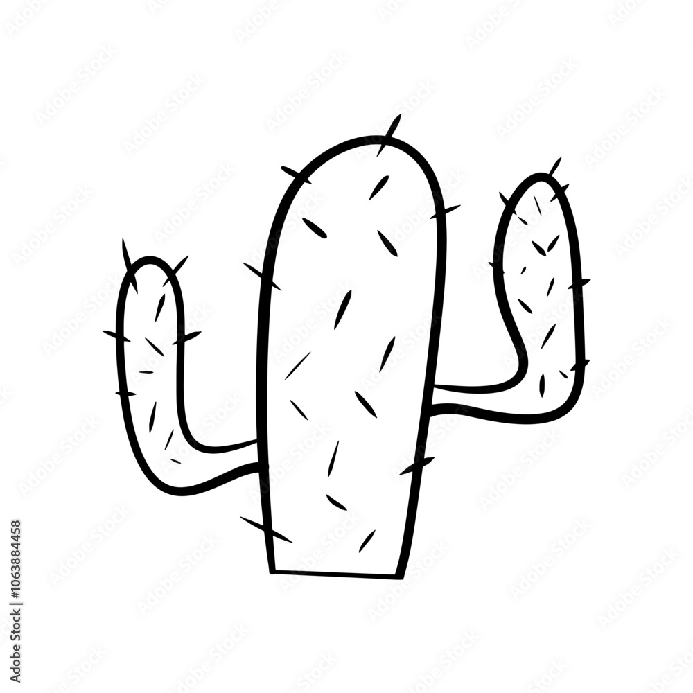 Doodle desert cactus element. Cute sketch style. Drawing line simple desert cactus icon. Doodle desert cactus element. Cute sketch style. Drawing line simple desert cactus icon.