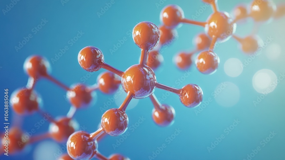 Molecular Structure - Red and Blue Abstract Molecular Structure - Red and Blue Abstract