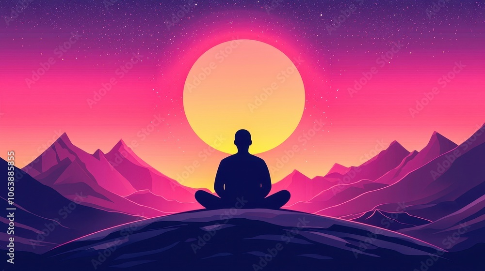 A serene silhouette of a person meditating , Create a sustainable mindfulness calendar featuring daily eco-friendly tips and mindfulness practices to inspire conscious living. A serene silhouette of a person meditating , Create a sustainable mindfulness calendar featuring daily eco-friendly tips and mindfulness practices to inspire conscious living.