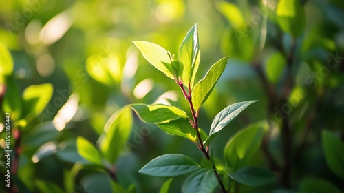 Macro Shot of Natural Green Flora with Contrast Focus