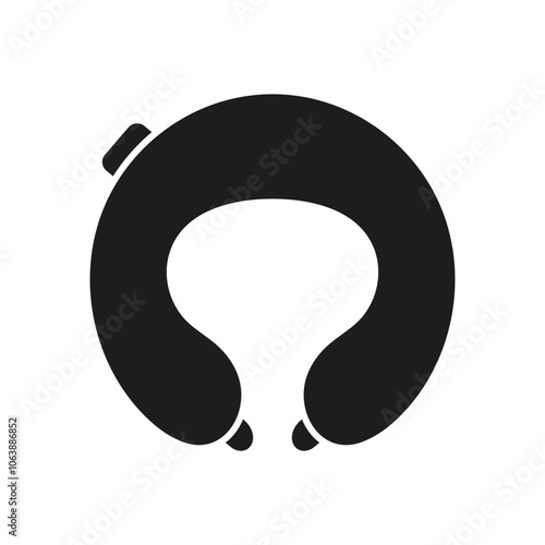 Neck Pillow Silhouette Icon. Travel Cushion for Comfort and Support Glyph Symbol. Comfortable Cushion for Trip. Portable Icon. Isolated Vector Illustration