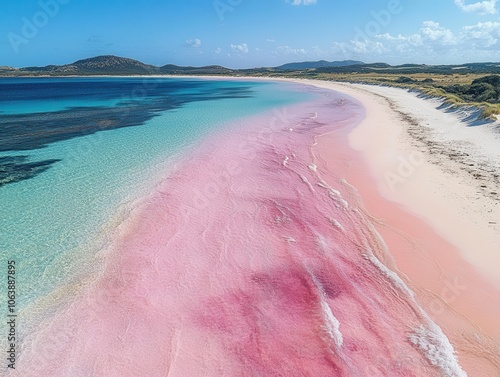 Aerial View of Pink Salt Lake in Esperance, Australia