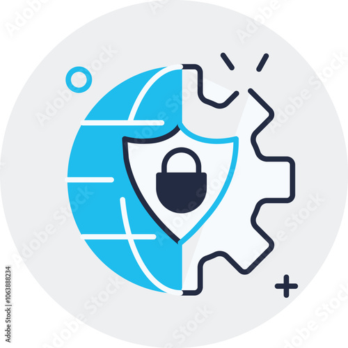 Online Security Vector Icon. Secured from Cyber Attack logo