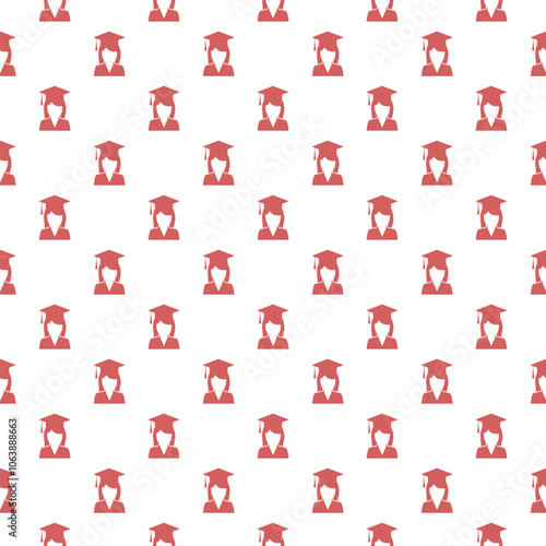 Graduate woman student icon pattern seamless isolated on white background