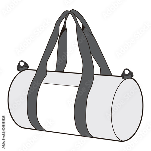 Basic Duffel Bag Technical Drawing Template
