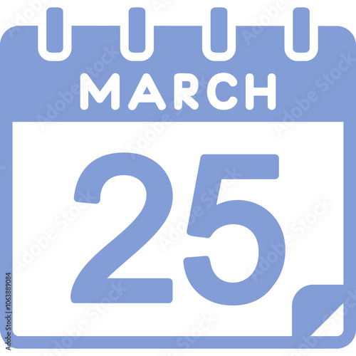 25 March Vector Icon Design