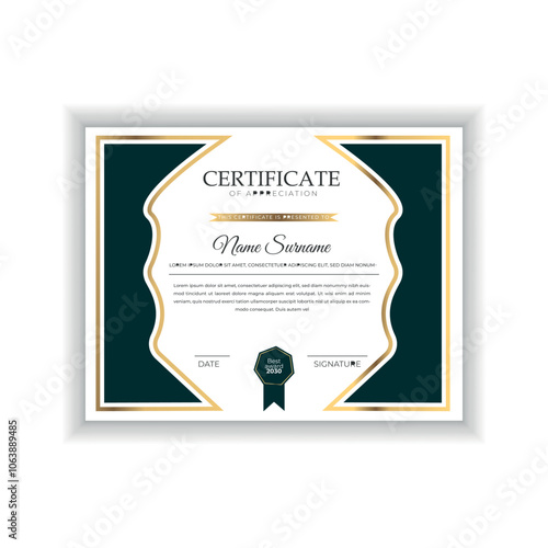  Certificate template. Diploma of modern design or gift certificate