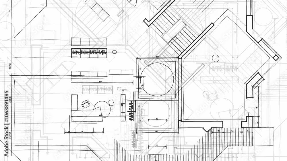 Architecture design: blueprint plan - vector illustration of a plan modern residential building / technology, industry, business concept illustration: real estate, building, construction, architecture Architecture design: blueprint plan - vector illustration of a plan modern residential building / technology, industry, business concept illustration: real estate, building, construction, architecture