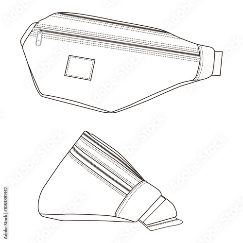Zippered waist bag with compact and functional design.
