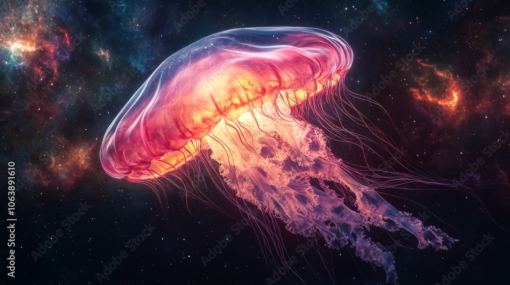 abstract backgroundwith jellyfish abstract backgroundwith jellyfish