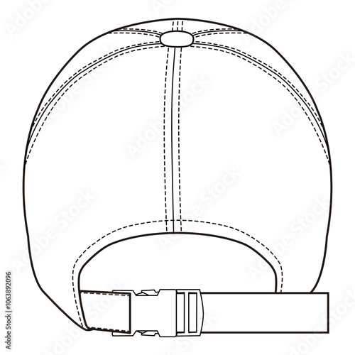 Rear view of adjustable baseball cap with buckle closure.
