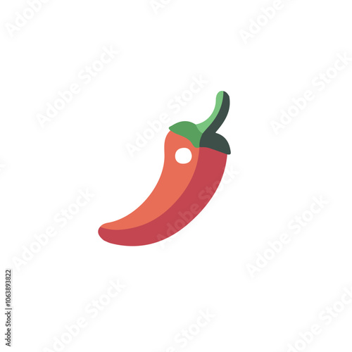 2D flat vector illustration chili pepper icon isolated on a white background.