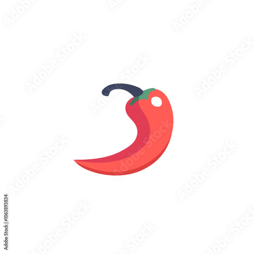 2D flat vector illustration chili pepper icon isolated on a white background.