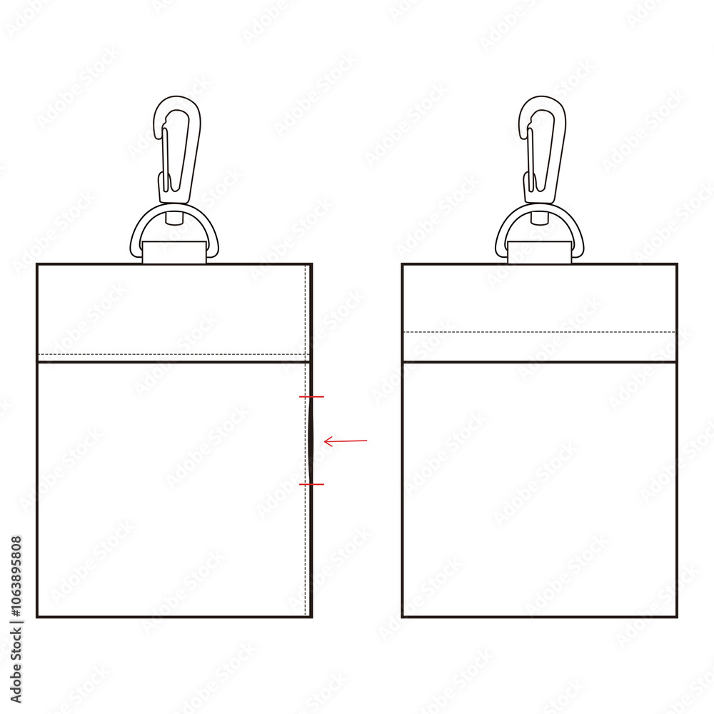 ID Card Case Technical Drawing with Stitch Detail
ID Card Case Technical Drawing with Stitch Detail